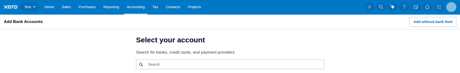 Add bank accounts in Xero