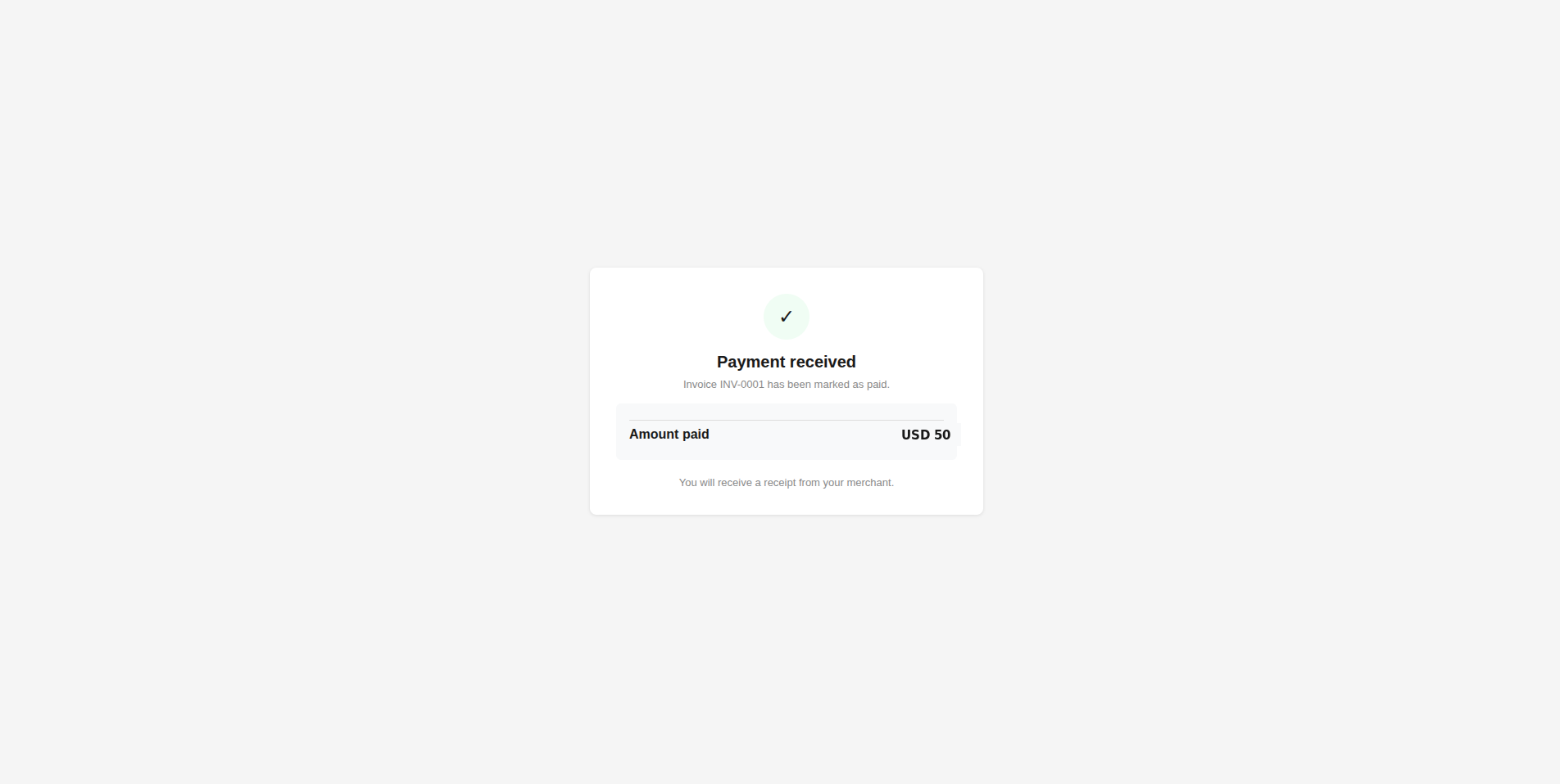 Payment received